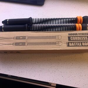 Cordless Indoor Battle Rope Jump Trainer - Black with Orange Accents